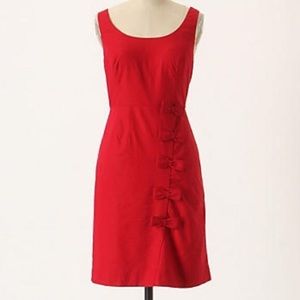 Anthropologie red dress with bows